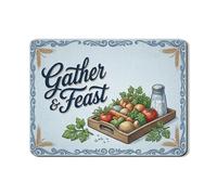 Gather & Feast Dish Drying Mats for Kitchen Counter, Blue Floral Absorbent Rubber Dish Drainer Rack Mat, Rustic Vintage Style Drying Pad for Home 18x24 Inch