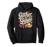 Gather & Giggle Fall Thanksgiving Pie Wine Leaves Pullover Hoodie