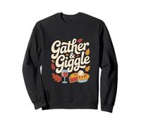 Gather & Giggle Fall Thanksgiving Pie Wine Leaves Sweatshirt