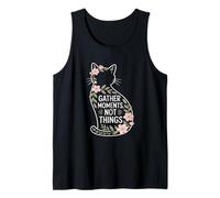 Gather Moments Not Things Floral Cat Tank Top