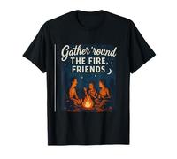 Gather Round The Fire Camping Crew Campfire Design T-Shirt