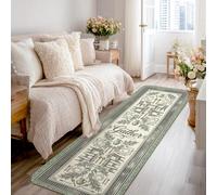 Gather Runner Rug, Rustic Traditional Table Chair Thanksgiving Cream Low Pile Sponge Indoor Rectangle Carpet Non Shedding for Kitchen Entryway Laundry Room Bedside Decor 2x8 Ft