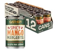 GATHER Spicy Mango Margarita |12x150ml Canned Cocktails | Alphonso Mangoes, Spicy Habenero Chillies, Tequila| 12.2% ABV | Vegan and Allergen Free