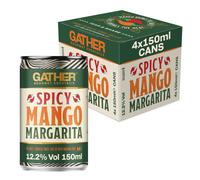 GATHER Spicy Mango Margarita 4x150ml Canned Cocktails Alphonso Mangoes Sp