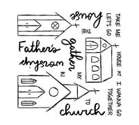 Gather Together Building Church Jesus Father's House Thank God Transparent Silicone Clear Stamp for Card Making DIY Scrapbooking Handmade Craft Photo Album Decor Embossing Stencil DIY Seal