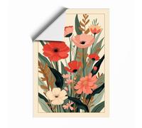 Gathered Poppies Botanical Unframed Wall Art Print A1 (84.1×59.4cm), Wall Decor for Living Room, Bedroom, Office & Home, Art Gift