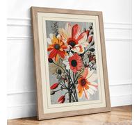 Gathered Posy Botanical Framed Wall Art Print A1 Oak