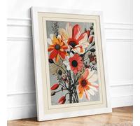 Gathered Posy Botanical Framed Wall Art Print A3 White