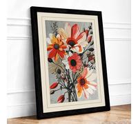 Gathered Posy Botanical Framed Wall Art Print A4 Black