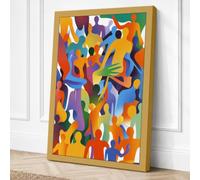 Gathered Together Modern Canvas Wall Art Print 36x24 Inch (91 x 61 cm)