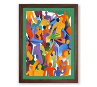 Gathered Together Modern Framed Wall Art Print A2 (59.4×42cm) Walnut, Wall Decor for Living Room, Bedroom, Office & Home, Ready to Hang, Art Gift
