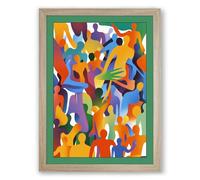 Gathered Together Modern Framed Wall Art Print A4 (29.7×21cm) Oak, Wall Decor for Living Room, Bedroom, Office & Home, Ready to Hang, Art Gift