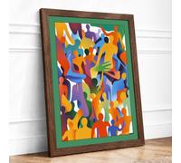 Gathered Together Modern Framed Wall Art Print A4 (29.7×21cm) Walnut, Wall Decor for Living Room, Bedroom, Office & Home, Ready to Hang, Art Gift
