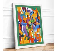 Gathered Together Modern Framed Wall Art Print A4 (29.7×21cm) White, Wall Decor for Living Room, Bedroom, Office & Home, Ready to Hang, Art Gift