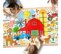 Gatherfun Farm Animal Party Giant Coloring Poster - 31.5X 72 Inches - Versatile Classroom Wall Décor & Birthday Activity - Farm Poster or Table Cover for School Parties and Special Events