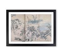 Gathering in an Orchid Pavilion by Maruyama Okyo Framed Print | A2 Black Framed Wall Art | Ready to Hang | Modern Floral Picture | Living Room Bedroom Lounge Office