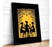 Gathering in Gold Art Deco Framed Wall Art Print A3 (42×29.7cm) Black, Wall Decor for Living Room, Bedroom, Office & Home, Ready to Hang, Art Gift
