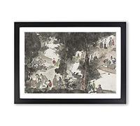 Gathering in The Forest by Wu Shixian Framed Print | A2 Black Framed Wall Art | Ready to Hang | Modern Landscape Picture | Living Room Bedroom Lounge Office