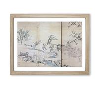 Gathering In The Orchid Pavilion By Maruyama Okyo Asian Japanese Framed Print | A2 Oak Framed Wall Art | Ready to Hang | Asian Floral Picture | Living Room Bedroom Lounge Office