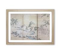 Gathering in The Orchid Pavilion by Maruyama Okyo Framed Print | A2 Oak Framed Wall Art | Ready to Hang | Modern Floral Picture | Living Room Bedroom Lounge Office