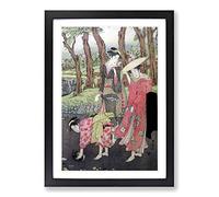 Gathering Shells by Utagawa Toyokuni Framed Print | A2 Black Framed Wall Art | Ready to Hang | Modern Nature Picture | Living Room Bedroom Lounge Office
