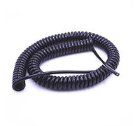 GatherTOOL 4 Core Spring Telescopic Stretchable Extension Wire Wire Spiral Cable 24AWG0.2mm /20AWG0.5mm /17AWG1.0mm /14AWG2.0mm (Size : 24AWG0.2MM, Color : 3.7 meters)