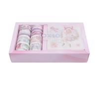 GATHINESS 10 Roll Washi Paper Tape Set 30 Memo Sheets and 10 Notebook Stickers, Delicate and Creative Adhesive Tapes for Crafts and Handmade Time, and Adults
