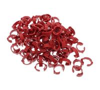 GATHINESS 100 Pcs Adjustable Chicken Leg Bands Red Pe Poultry Leg Rings for Birds and Chickens Inner Diameter 16-18.5mm, Reusable Identification Accessories for Farm Supplies and Poultry