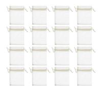 GATHINESS 100pcs Beige Organza Bags Small Drawstring Mesh Pouches Multi-functional Organizer Bags for Treasures and Nail Polish Suitable for Christmas and Occasion