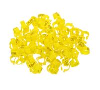 GATHINESS 100pcs Yellow Abs Pigeon Foot Bands Easy to Identify Racing Pigeon Foot Rings for Parrots and Parakeets, Lightweight Sturdy Bird Leg Bands for Easy Management