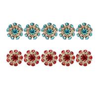 GATHINESS 10pcs Alloy Sewing Buttons for Overcoat with Colorful Rhinestone Decoration, Use and Engaging Look, for Scrapbook and Knitting Projects
