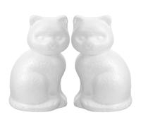 GATHINESS 10pcs Animal Models DIY Foams Embryo White Adorable Cat Shape Blank Design Can Be Painted Decorative Cartoon Festival Decoration for Parties