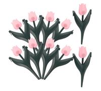 GATHINESS 10pcs Decorative Garden Tulip Fence with Realistic Appearance and Weather Resistant PVC Material for Landscaping and Courtyard Decoration