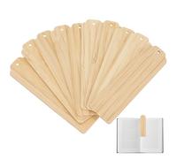 GATHINESS 10pcs DIY Wooden Bookmarks Blank Craft Making Bookmarks with Holes, Khaki Synthetic Material, Can Be Stained and Strung, for Writers and Who Love Reading