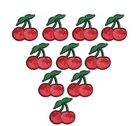 GATHINESS 10pcs Red Strawberry Sequin Embroidered Patches Iron-on DIY Appliques for Shirts and Scarfs, Cover Scars with Cute Fruit Stickers for Christmas and Craft Projects
