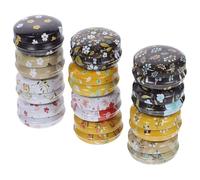 GATHINESS 12pcs Mini Tinplate Storage Boxes Portable Containers for Sundries and Flower Piece Series, Easy to Carry Mini Boxes with Creative Pattern Printed Design for Makeup or Small Items
