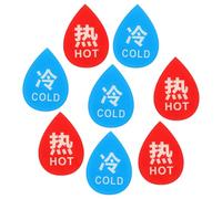 GATHINESS 12pcs Reusable Acrylic Hot Cold Water Labels Self-adhesive Faucet Stickers for Indoor and Store Use, Sturdy Hot Cold Kitchen Tap Indicator Signs