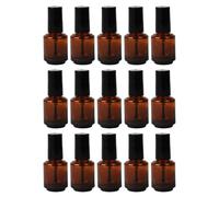 GATHINESS 15pcs Glass Nail Polish Bottles with Brush Applicator Screw Caps for Travel and Touch-up Cylindrical Refillable Vials Protecting Nail Liquid from Light and Oxidation
