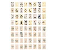 GATHINESS 2 Packs Vintage Mini Memo Cards, Repositionable Paper Notes | Retro Style, Smooth Paper Surface, Bright Colours, for School Planners, Albums, Creative Craft Use