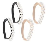 GATHINESS 2 Pairs Pearl Beaded Elastic Shoe Straps for High Heels, Comfortable Wearing Feeling, Prevent High Heels from Slipping, Elegant and Glamorous Women Shoes Accessory