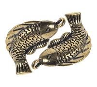 GATHINESS 2 Pcs Creative Brass Key Chain Pendant with Delicate Carp Shape and Beautiful Details, Decorative Car Key Hanging Pendant in Coffee Colour for Everyday Use