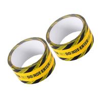 GATHINESS 2 Rolls Flexible Bopp Warning Tape with Eye-catching Black on Yellow Print Self-adhesive Barrier Tape for Roads and Party Ornament Use