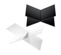 GATHINESS 2 Sets Acrylic Book Display Stands Book Holders for Displaying Magazines and Recipes Sleek Modern Look Compact Design Suitable for Kitchen Counter and Living Room