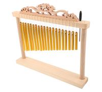 GATHINESS 20-note Single-row Tabletop Wind Chime with Wood Stand and Mallet Compact Portable Chime Percussion Instrument with Stable Structure Design for Band Ensemble