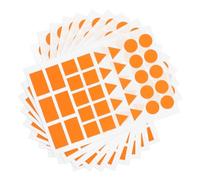 GATHINESS 20 Sheets Orange Adhesive Labels with Triangle, Rectangle and Circle Shapes for Office Organization and Crafts, Paper Material with Versatile Classification and Creative Geometric