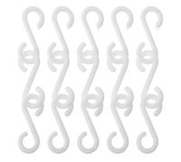 GATHINESS 200pcs Small Plastic S Hooks with Space-Saving Design and Smooth Surface, 1.38 Inch S-Shaped Plastic Hooks for Supermarket Shopping Bags and Retail Store Display Organisation