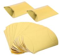 GATHINESS 20pcs Golden Pillow Shaped Candy Boxes Made of Paper, Decorative and Can Be Assembled in Seconds, Small Candy Containers for Party Favour Or Pastry Storage