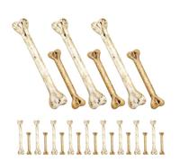 GATHINESS 24pcs Realistic Plastic Mini Skeleton Bones with Hole for Threading, Lifelike Texture Bone-shaped Charms for Creating Necklaces and Hairpieces, for Halloween Cosplay Gatherings