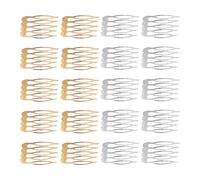 GATHINESS 24pcs Silver 5 Teeth Hair Side Comb for Women, Decorative Iron Hair Comb with Polished Surface and Smooth Edges, Comfortable Fit Reducing Crafting Time, for Gatherings and Craft