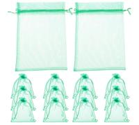 GATHINESS 25pcs Green Organza Fruit Netting Bags with Drawstring Design Lightweight Garden Protector Bags for Fruits and Vegetables Ripening Cultivation and Storage